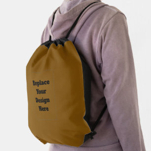 Create Your Own Brown Drawstring Bag