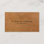 Create Your Own Brown Leather Business Card at Zazzle