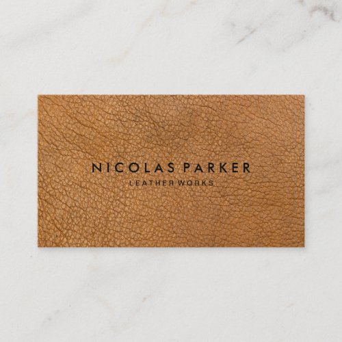 Create Your Own Brown Leather Business Card