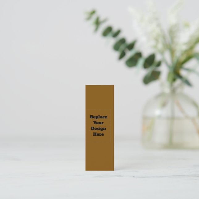 Create Your Own Brown Mini Business Card (Standing Front)