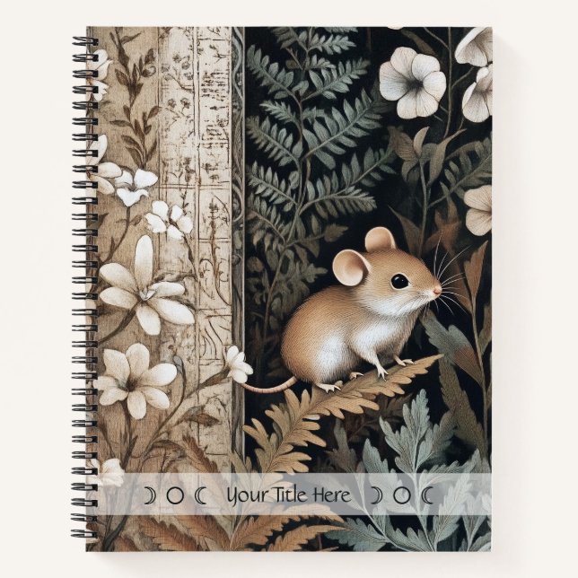 Create Your Own Brown Mouse Botanical Notebook (Front)