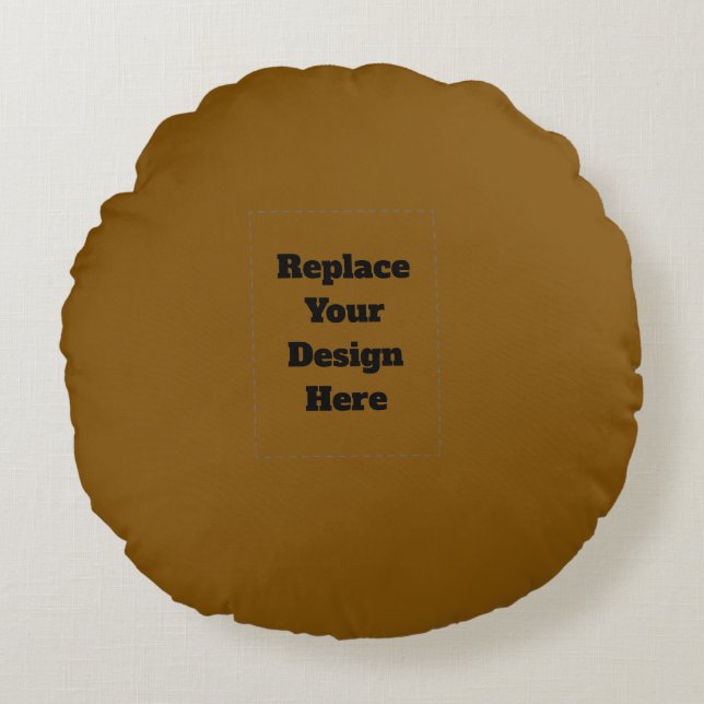 Create Your Own Brown Round Pillow (Front)