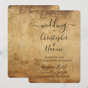Create Your Own Brown Sepia Vintage Rustic Paper Invitation