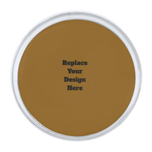Create Your Own Brown Silver Finish Lapel Pin