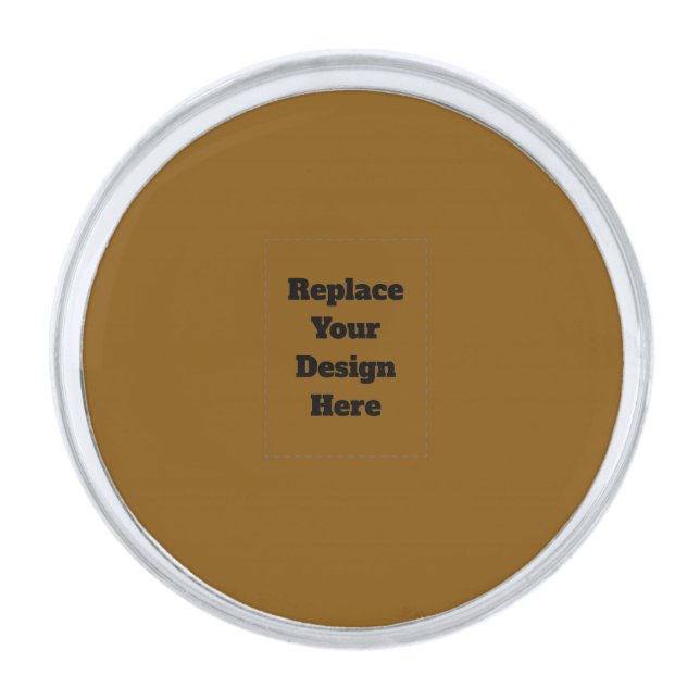 Create Your Own Brown Silver Finish Lapel Pin (Front)