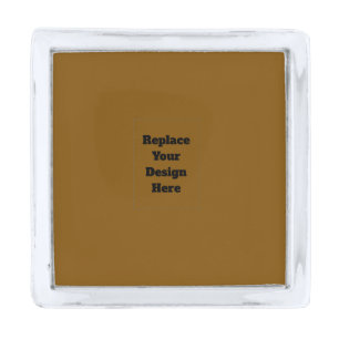 Create Your Own Brown Silver Finish Lapel Pin