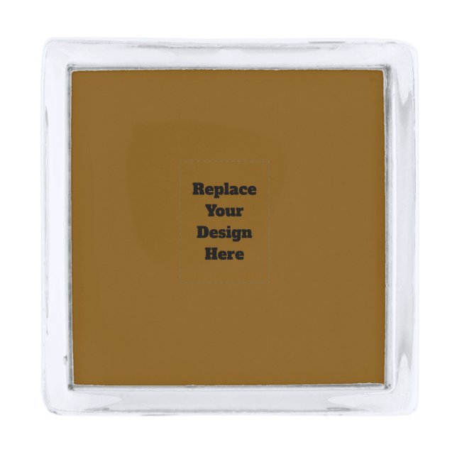 Create Your Own Brown Silver Finish Lapel Pin (Front)