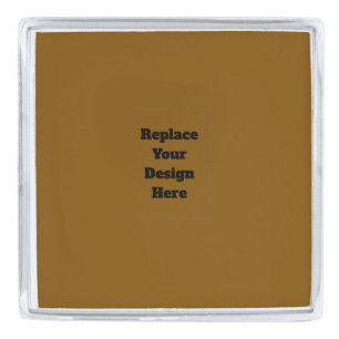 Create Your Own Brown Silver Finish Lapel Pin
