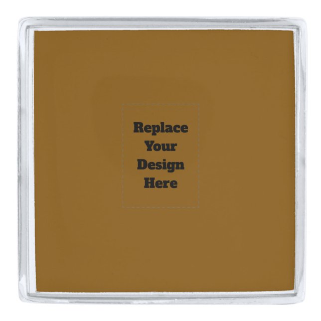 Create Your Own Brown Silver Finish Lapel Pin (Front)
