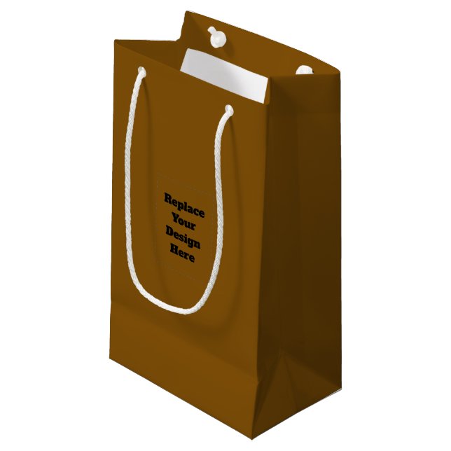 Create Your Own Brown Small Gift Bag (Front Angled)
