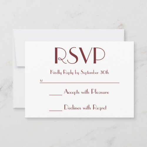 Create Your Own Burgundy and White RSVP