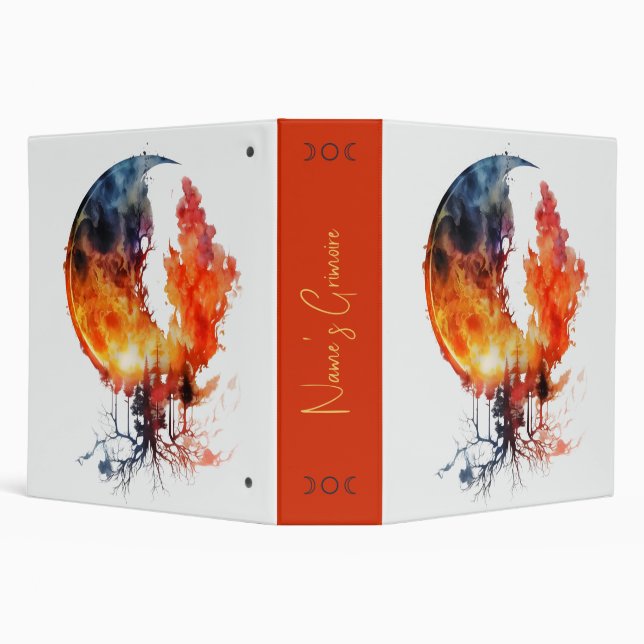 Create Your Own Burning Moon Tree 3 Ring Binder (Background)