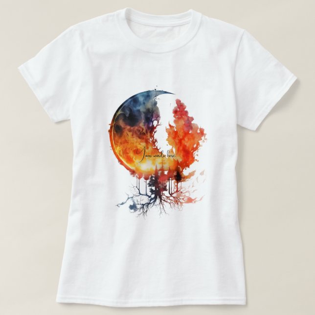 Create Your Own Burning Moon Tree T-Shirt (Design Front)