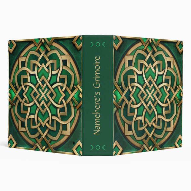 Create Your Own Burnished Gold Celtic Knotwork 3 Ring Binder (Background)