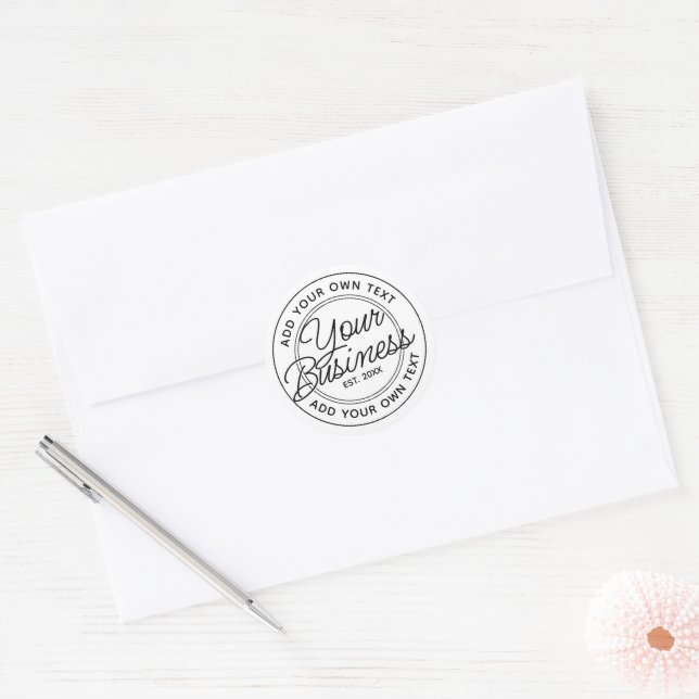 Create your own Business Classic Round Sticker (Envelope)
