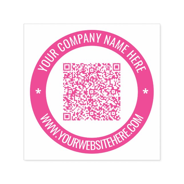 Create Your Own Business Color Round QR Code Stamp (Design)