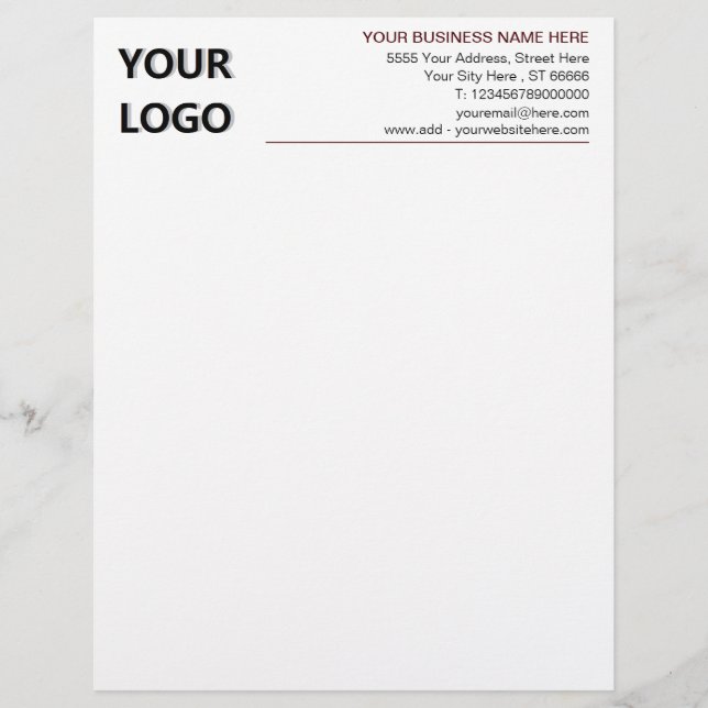 Create Your Own Business Letterhead Example (Front)