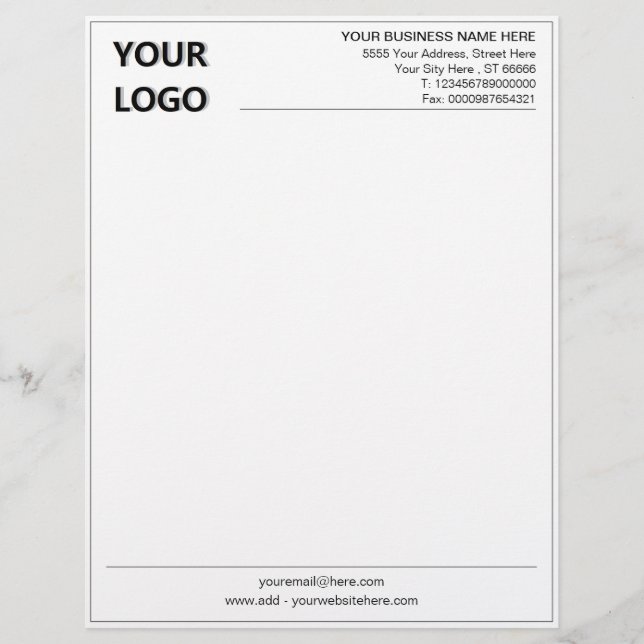 Create Your Own Business Letterhead Template (Front)