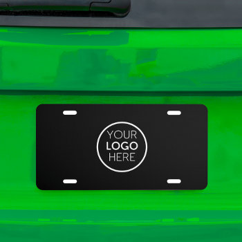 Create Your Own Business Logo Custom Black License Plate by HasCreations at Zazzle