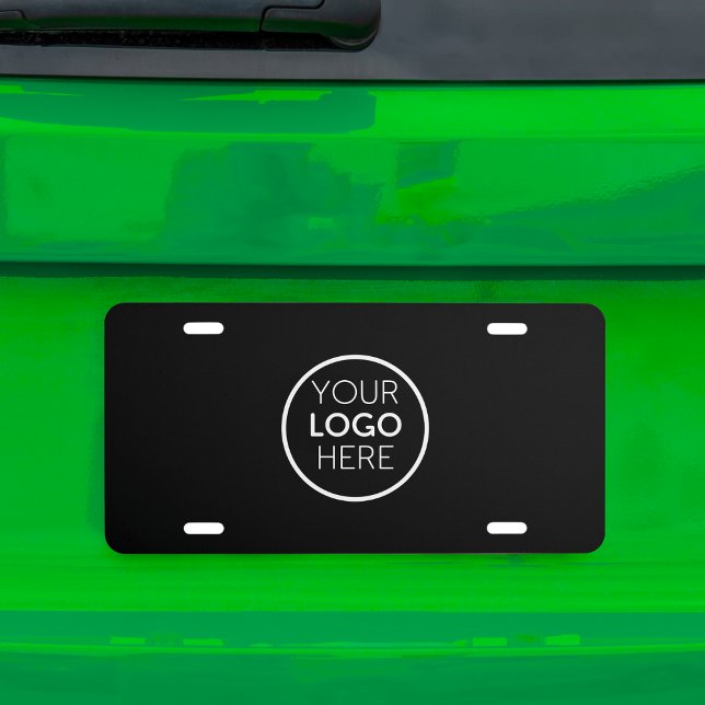 Create Your Own Business Logo Custom Black License Plate (Creator Uploaded)