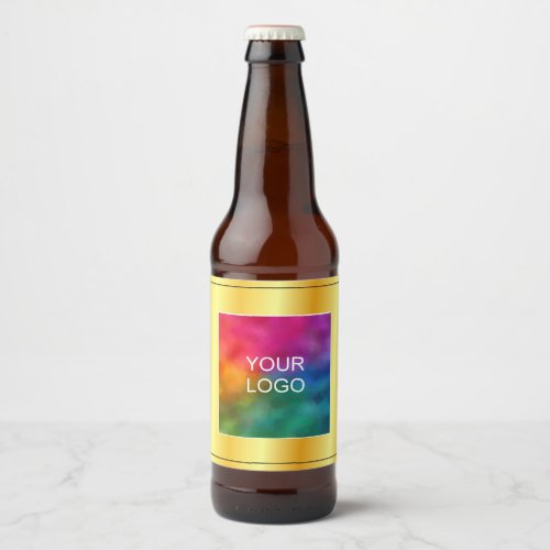 Create Your Own Business Logo Elegant Gold Look Beer Bottle Label