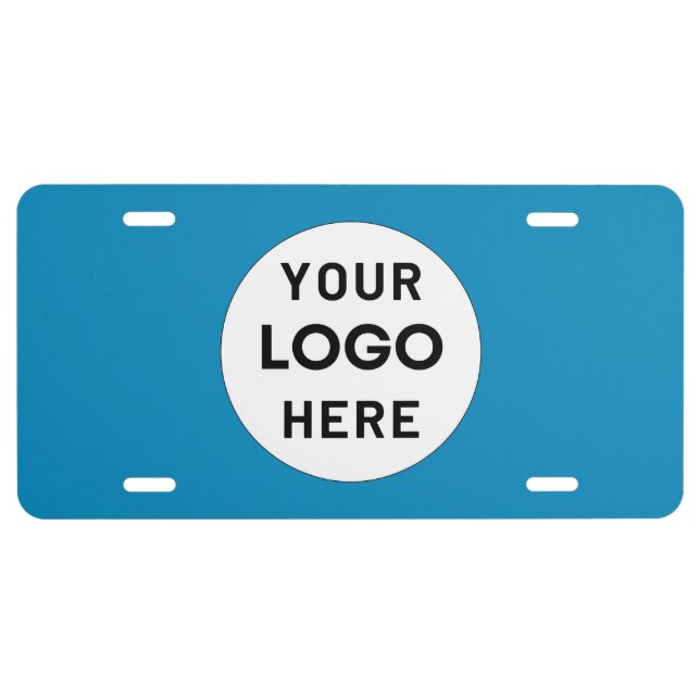 Create Your Own Business Logo Light Blue License Plate (Front)