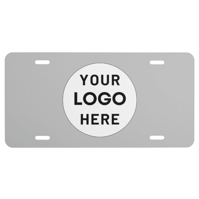 Create Your Own Business Logo Light Grey License Plate (Front)