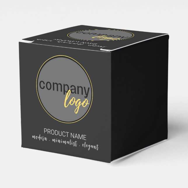 CREATE YOUR OWN BUSINESS LOGO MODERN BLACK FAVOR BOXES (Front Side)