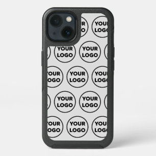 Create Your Own Business Logo Pattern on Grey iPhone 13 Case