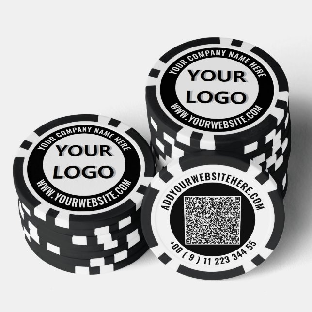 Create Your Own Business Logo Poker Chips Template (Stack)