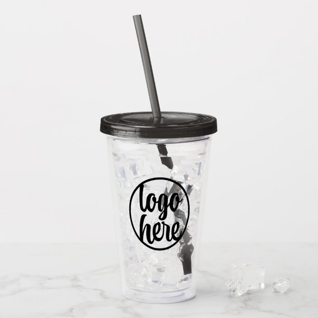 Create Your Own Business Logo Promotional Acrylic Tumbler (Front Ice)
