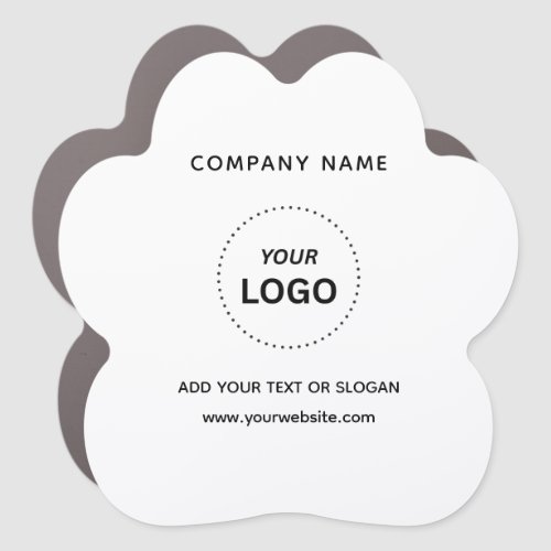 Create Your Own Business Logo Text 5.5" x 5.5" Paw Car Magnet