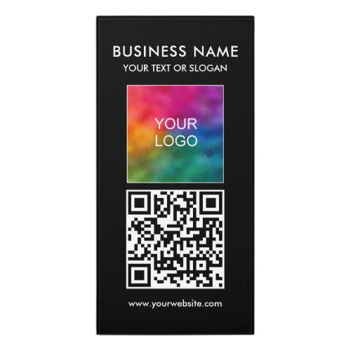 Create Your Own Business Logo Text QR Code Best Door Sign