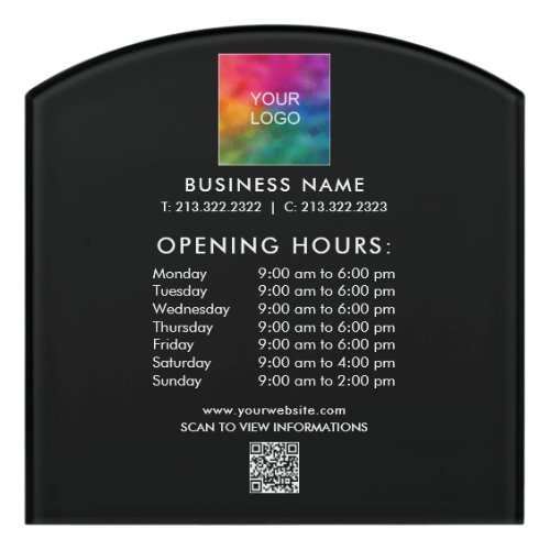 Create Your Own Business Opening Hours Logo QR Door Sign