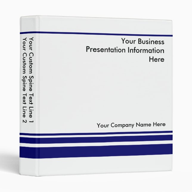 Create Your own Business Presentation Binder -Blue (Front/Spine)