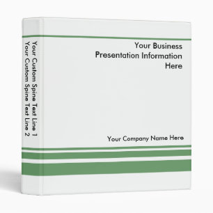 Create Your own Business Presentation Binder Green