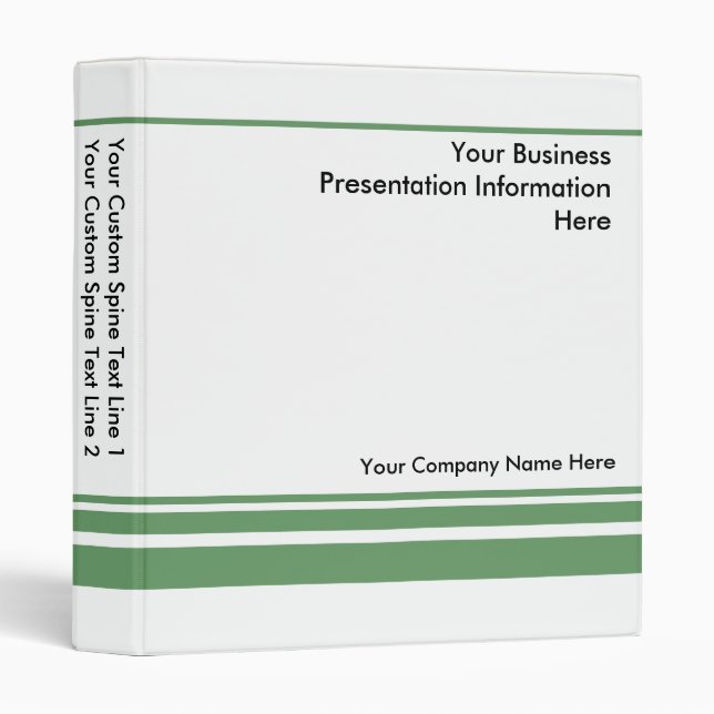 Create Your own Business Presentation Binder Green (Front/Spine)