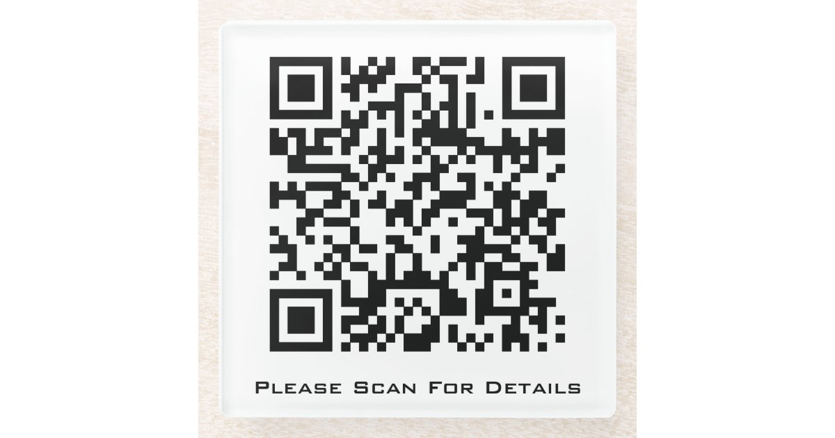 Create Your Own Business QR code Glass Coaster | Zazzle