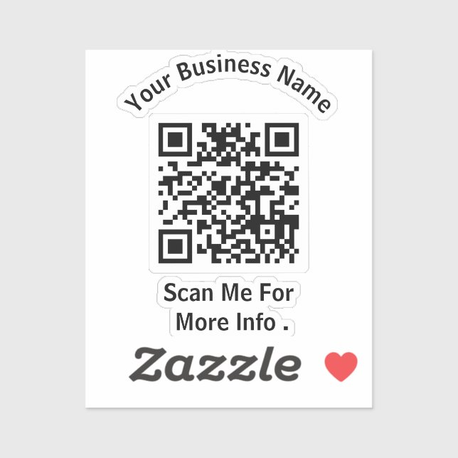 Create Your Own business QR Code Sticker (Sheet)