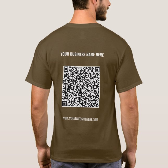 Create Your Own Business QR Code T-Shirt Template (Back)
