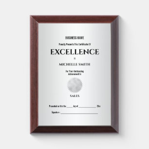 Create your own business school award faux silver plaque