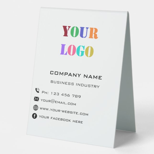 Create Your Own Business Table Tent Sign Template (Front)