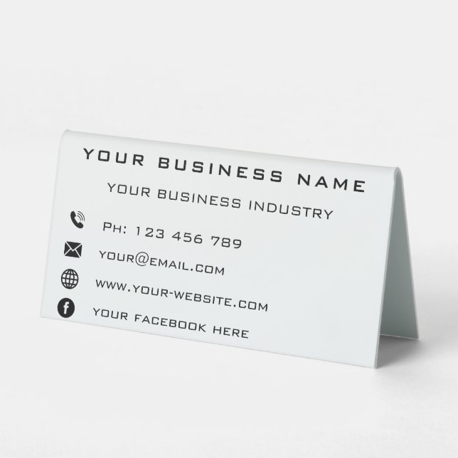 Create Your Own Business Table Tent Sign Template (Front)