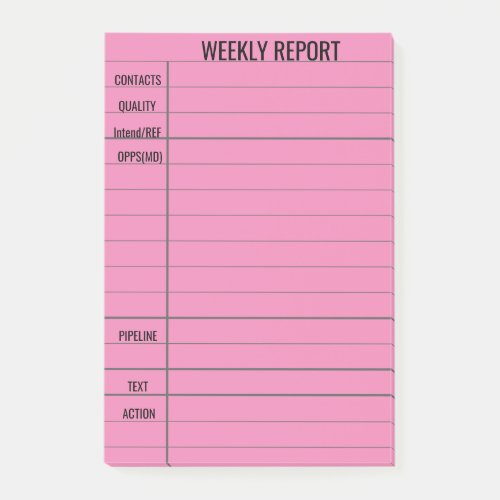 Create Your Own Business Weekly Report  Post_it Notes
