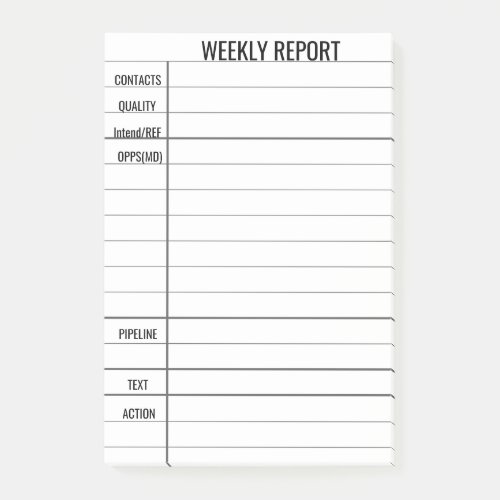 Create Your Own Business Weekly Report Post_it Notes