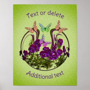 Create Your Own Butterflies And Flower Art  Poster