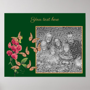 Create Your Own Butterflies And Flower Photo Poster