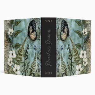 Create Your Own Butterfly & Wildflowers Botanical 3 Ring Binder