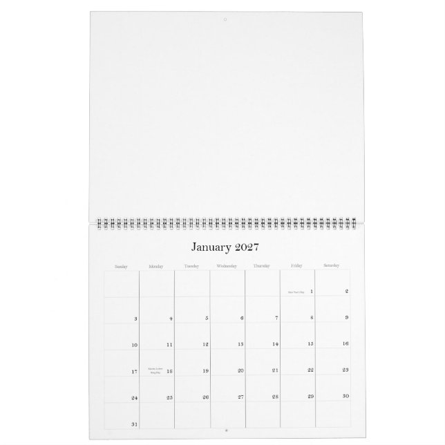Create Your Own Calendar (Jan 2027)