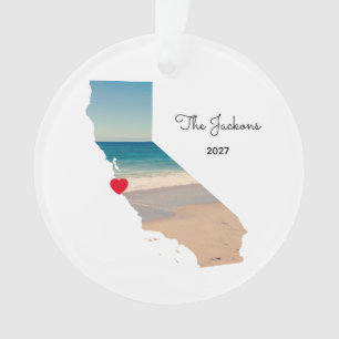 Create Your Own California Beach Trip Photo Ornament